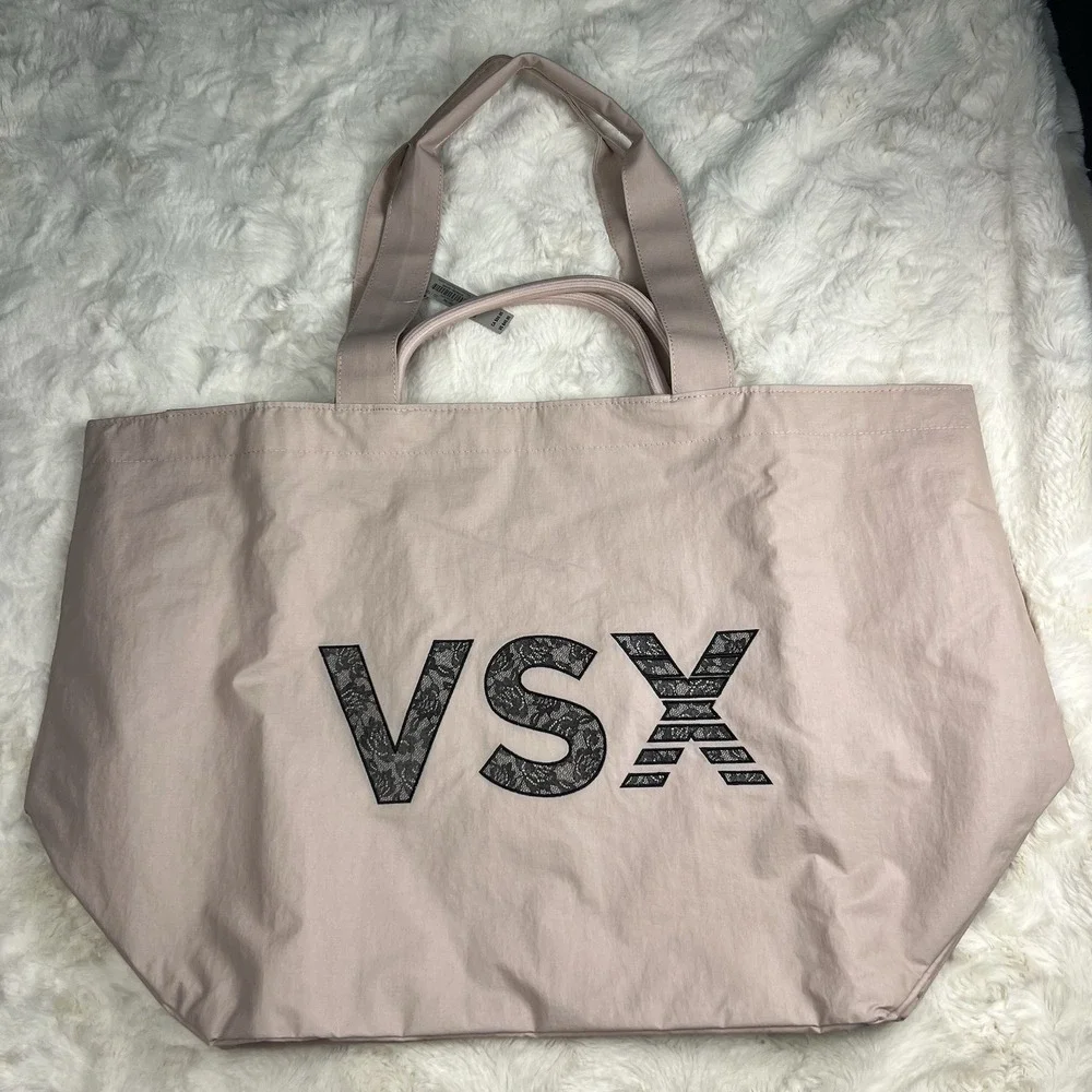 Victoria's Secret VSX Large Pink Tote Bag Gym Travel Shopper Carryall Athleisure